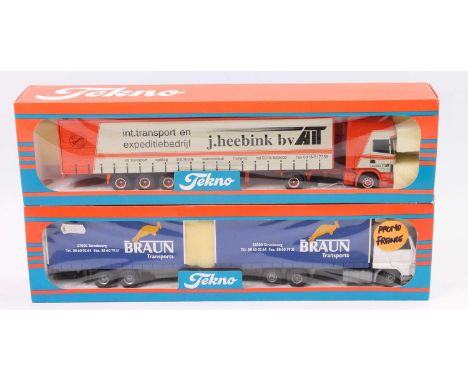 Tekno 1/50th scale boxed Road Haulage Group, 2 examples to include J.Heebink DAF 95XF Tractor unit and 40ft curtainside trail