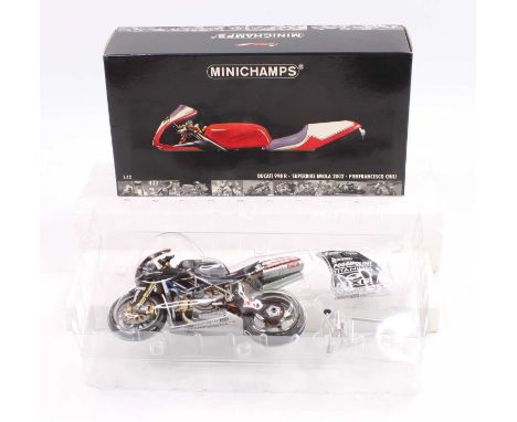 Minichamps 1/12th scale boxed Motorcycle, Ducati 998 R Pierfrancesco Chili Superbike Imola 2002, in the original box 