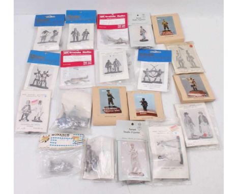 20 various mixed military white metal figure kits, mainly 54mm scale, all in sealed packets, manufacturers to include Rose Mi