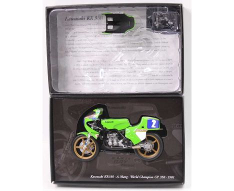 A Minichamps Classic Bike Series No. 53 Model No. 814002 1/12 scale model of a Kawasaki KR350 "A Mang" World Champion 1981, a