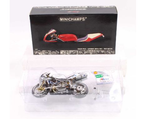 Minichamps 1/12th scale boxed Motorcycle, Ducati 996 R Troy Bayliss Imola 2001 Superbike, housed in the original box 