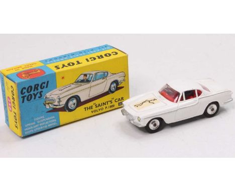 Corgi Toys No. 258 The Saints Car Volvo P1800 comprising of white body with red interior and spun hubs, housed in the origina