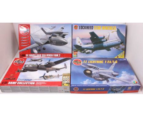 Airfix Boxed 1/48th and 1/72nd scale plastic aircraft kit group, 4 examples all in original boxes, to include reference numbe