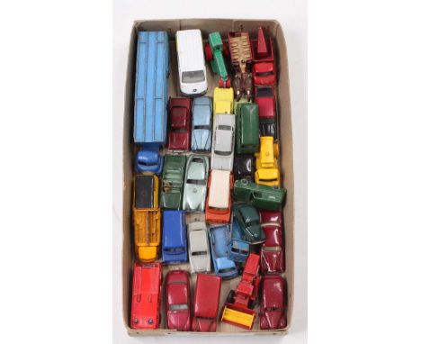 A small collection of Matchbox Lesney 1-75 models in play worn or repainted condition to include Bedford "Dunlop" Van, Vauxha