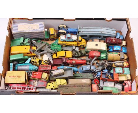 One tray containing a large quantity of Dinky Toys in play worn condition to include, No. 170 Ford Sedan, No. 181 Volkswagen,