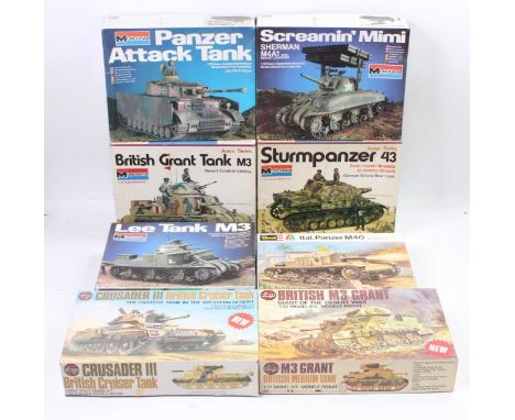 Collection of various 1/32nd and 1/35th scale plastic military vehicle group, 8 examples all in original boxes, all appear as