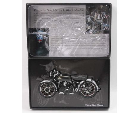 A Minichamps Classic Bike Series No. 31 Model No. 134500 1/12 scale model of a Vincent Black Shadow 1950, the model is a litt