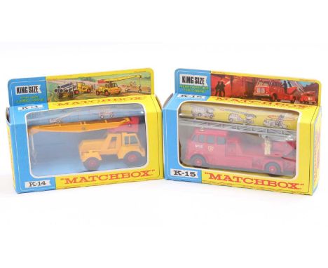 Matchbox Lesney King Size boxed models to include, K14 Jumbo Crane in yellow and red with "Taylor Jumbo Crane" decal to the r