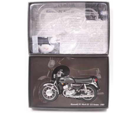 A Minichamps Classic Bike Series No. 71 Model No. 164750 1/12 scale model of a Kawasaki H1 Mach III - US version in anthracit