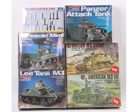 Collection of 1/32nd and 1/72nd scale plastic military kits, to include Airfix, Monogram and Italeri, examples all complete, 