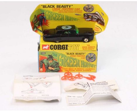 Corgi Toys No. 268 The Green Hornets 'Black Beauty', black body with green windscreen, Green Hornet transfer, with original s