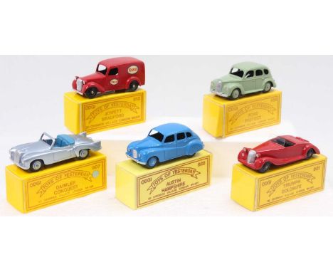 ODGI Toys Of Yesteryear (Dinky Toy copies) group of 5 comprising No. 812 Jowett Bradford "ESSO" Van, No. 856 Ford Prefect, No