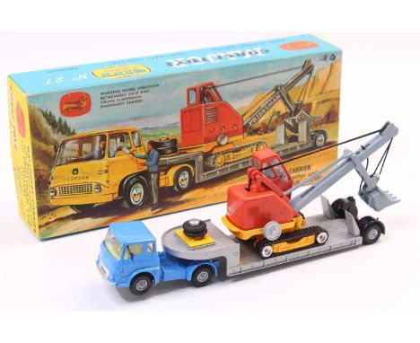 Corgi Toys Gift Set No. 27, Machinery Carrier gift set comprising of Bedford tractor unit with low loader trailer and Priestm