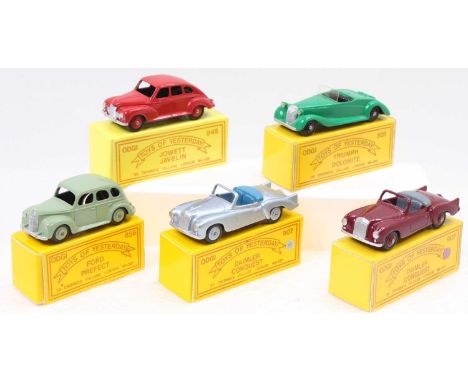 ODGI Toys Of Yesteryear (Dinky Toy copies) group of 5 comprising No. 801 Triumph Dolomite, No. 845 Jowett Javelin, No. 856 Fo