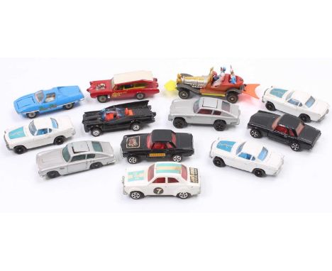 Corgi Toys Husky, Juniors and Rockets TV/Film related group of 12 models to include, James Bond's Aston Martin with large whi