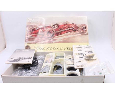 A Protar No. 161 1/12th scale plastic and metal kit for a Fiat 806.S comprising metal body and chassis with plastic fittings,