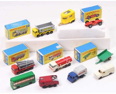 Matchbox Lesney collection of boxed and unboxed models to include, No. 10 Leyland Pipe Truck, No. 58 DAF Girder Truck, No. 73