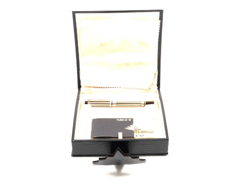 Waterman of Paris - a Night and Day 1920's design fountain pen, black with silver-plated overlay, Waterman Ideal 18 carat whi
