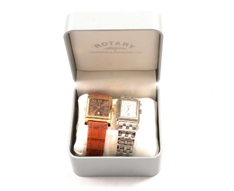 Two Rotary reversible quartz wristwatches, Rotary Revelation - a gentleman's quartz wristwatch, 26x23mm reversible light and 