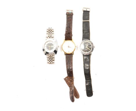 Three gentlemen's vintage wristwatches, Rotary - a Gran Turismo GTO world time gentleman's automatic wristwatch, 30mm circula