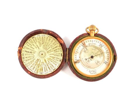 Negretti &amp; Zambra pocket barometer, in fitted case.Condition report:The case is in poor condition with losses inside and 
