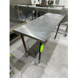 S/S Table with Aprox. 1-1/2” Back Splash