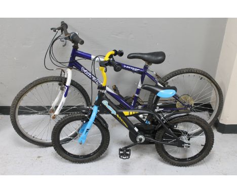 A child's Dunlop Velocity mountain bike and a Champ bike 