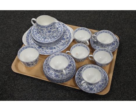 A tray containing a twenty-one piece Minton Shalimar china tea service 