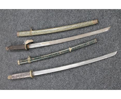 Two reproduction Japanese Katana swords 