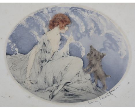 LOUIS ICART (1888-1950) “Patience”, 1922, coloured etching, signed &amp; numbered 115 in pencil, blindstamp EM, 19cm x 23.5cm