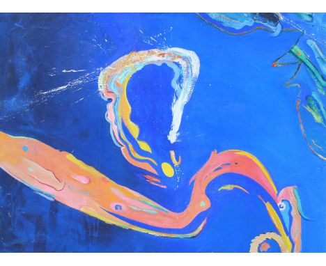 Thomas Koether (New York, Florida / Europe, Australia Born 1940) Large Abstract Painting. Size: 38 x 51 in. In 1960, Koether 