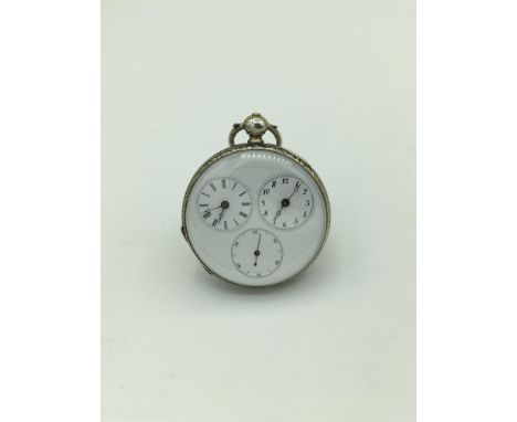 Centre Seconds Silver Pocket Watch, G. Grand Swiss, 13 Jewel, Open Face Keywind, Size 5s, Dial Is in Near Mint Condition Comp
