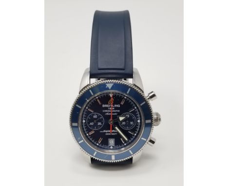 Breitling SuperOcean Heritage Chronograph Steel Blue 44mm Mens Watch A23370. - All silver, gold and/or jewelry lots or invoic