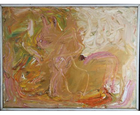 Thomas Koether (New York, Florida / Europe, Australia) Abstract Painting. Size: 9.5 x 12.5 in. In 1960, Koether was accepted 