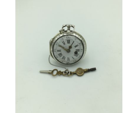 Nillion Lausanne, Onion Verge Fusee, Open Face Keywind, Size 5s, Roman Numerals, Ornate Gold Hands, Some Enamel Loss. Magnifi
