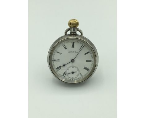 Size 14s, Serial Number 5405677, Hillside Grade, Mechanical: Hand-winding, Safety Pinion, Sterling Hallmarks. Some Hairlines 