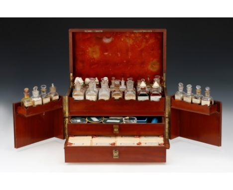 A Substantial French Medicine Chest, French, c.1880, engraved to the lid 'Br E Evedel Prop. Boisette , Pres Melon Seine et Ma