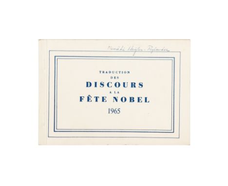 Richard P. Feynman - An original Program for the 1965 Nobel Prize for Physics, Titled ‘Traduction Des Discours A La Fete Nobe