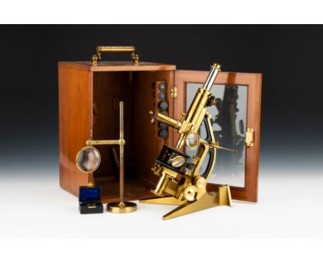 An Exceptionally Fine Presentation Rosenhain Metallurgical Microscope, English, dated 1914 from the beck records, engraved to