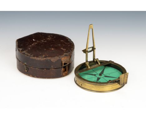 Pocket Sighting Compass, English, c.1840, engraved across the crossbar 'Marrat, London' the compass with printed green floati