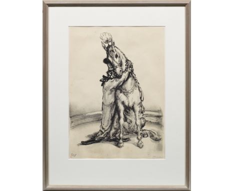 A. Paul Weber(1893 Arnstadt/Thüringen - 1980 Schretstaken/Herzogtum Lauenburg)"In der Manege" (auch: "Armer, lieber Zirkus").
