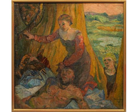 Adolf Schinnerer(1876 Schwarzenbach - 1949 Ottersheim)Samson und DelilaErzählerische, mit dynamischem und pastosem Duktus ang