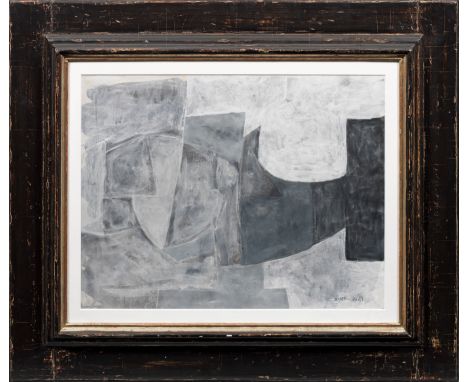 Serge Poliakoff(1906 Moskau - 1969 Paris)"Composition grise et noire" (Komposition in Grau und Schwarz). Originaltitel1959 en