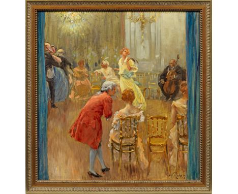 Max Rabes1868 Samter - 1944 Wien)"Faschingsball". OriginaltitelDie in virtuos lockerem, pastosem Pinselstrich und leuchtendem