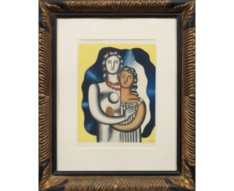 Fernand Léger(1881 Argentan - 1955 Gif-sur-Yette) nach"Les deux figures". OriginaltitelFarblithographie/Velin, 1929/1955. Im 