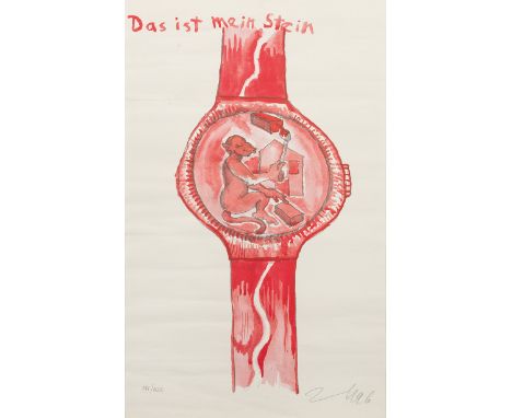 Jörg Immendorff(1945 Bleckede -  2007 Düsseldorf)"Das ist mein Stein". OriginaltitelFarbserigraphie/Papier, 1996. Sign., dat.