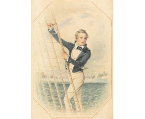 WILLIAM DERBY (1786 - 1847) A PORTRAIT OF ARTHUR WILLIAM ACLAND HOOD signed and dates l.r.: W Derby/May 1840, watercolour 42.