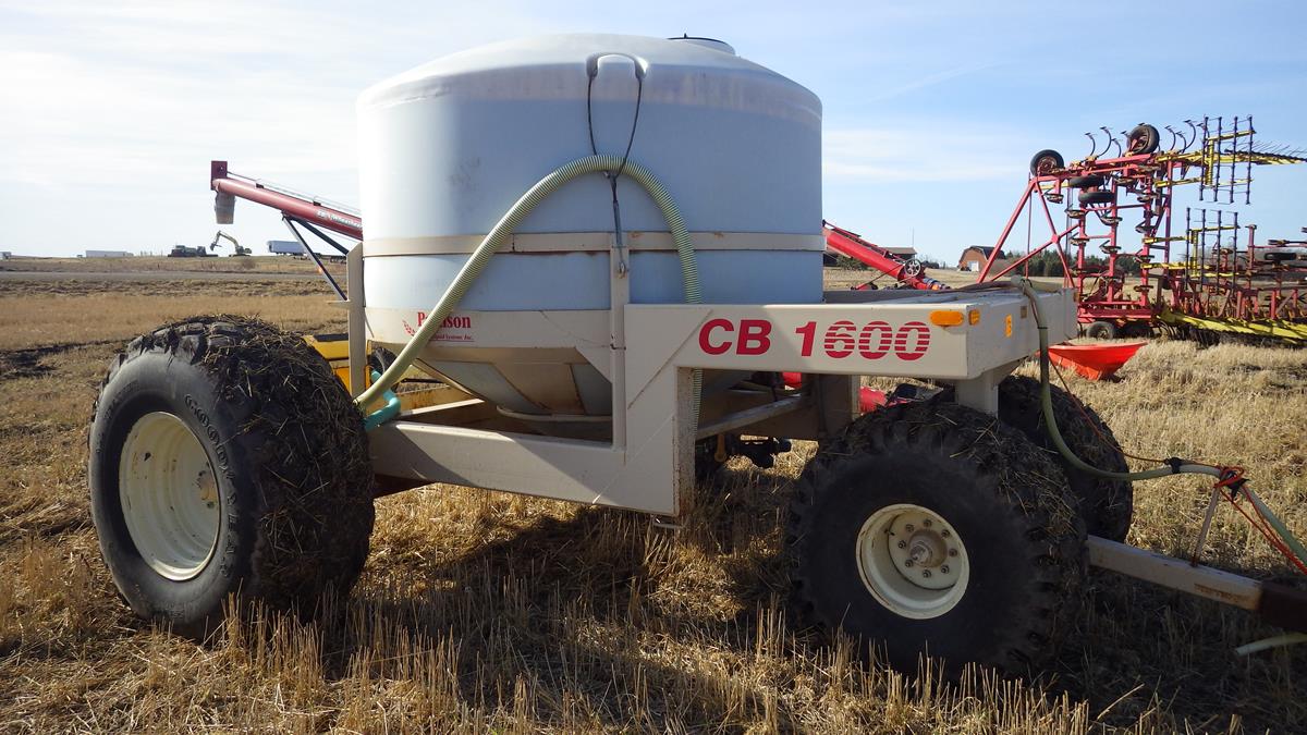 CB 1600 Pattison Liquid fertilizer cart with approx 1300 imp Gal tank 6.5 HP Power Force gas pum