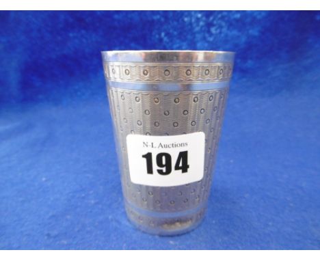 A 19TH CENTURY ENGINE TURNED 800 SILVER GERMAN KIDDUSH CUP