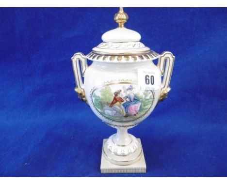 A ROYAL WORCESTER REPRODUCTION GEORGIAN STYLE VASE AND COVER